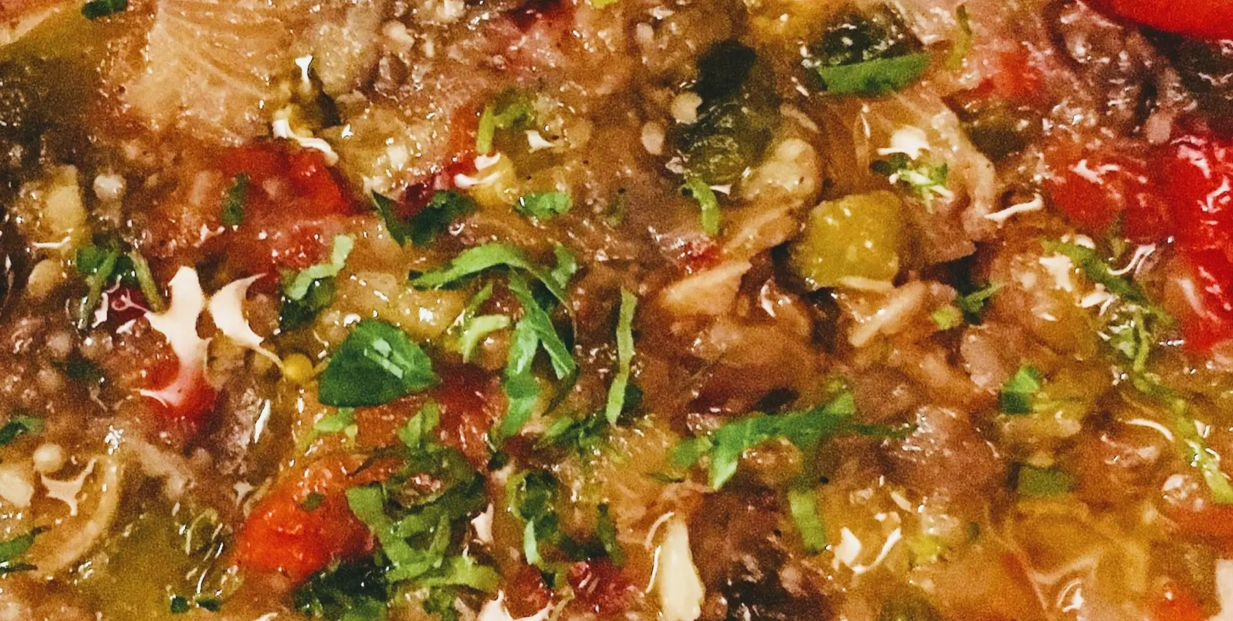 Mashwiya, fire-roasted peppers, eggplant, tomatoes and onions, close up